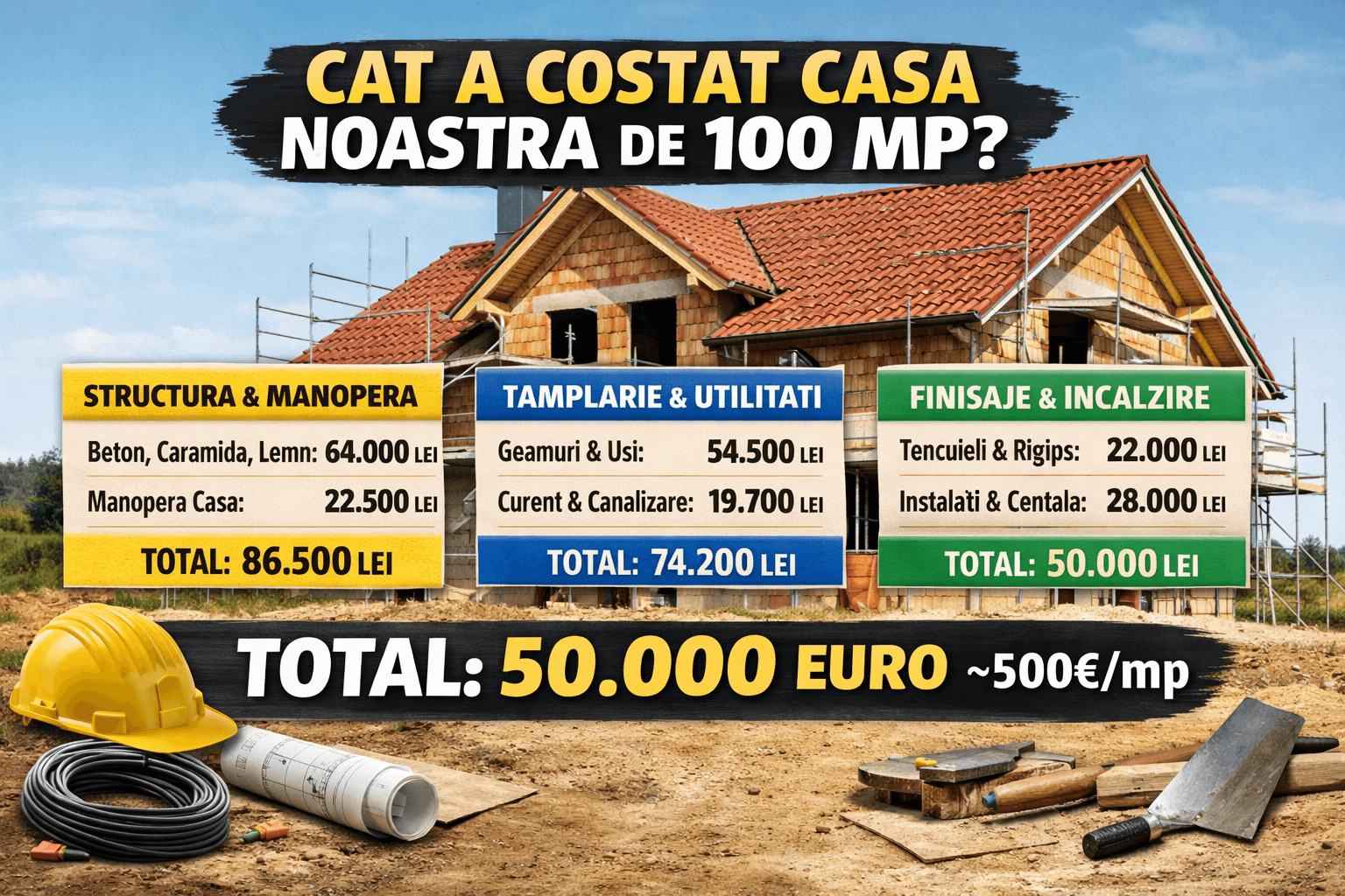 „Casa de 100mp la 50.000€ – mit sau realitate?”